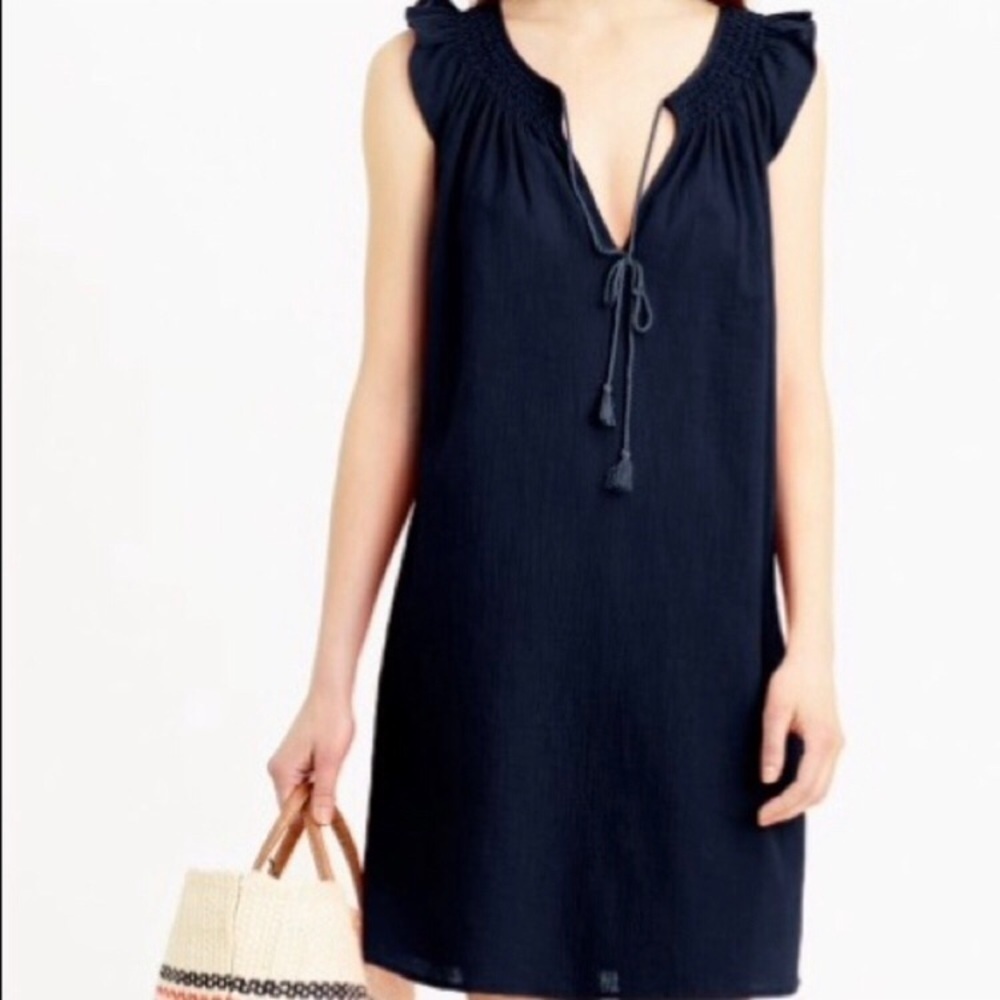 J. Crew Cotton Flutter Sleeve Beach Dress